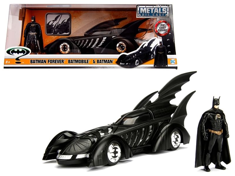 1995 batman forever batmobile with diecast batman figure 1/24 diecast model car by jada