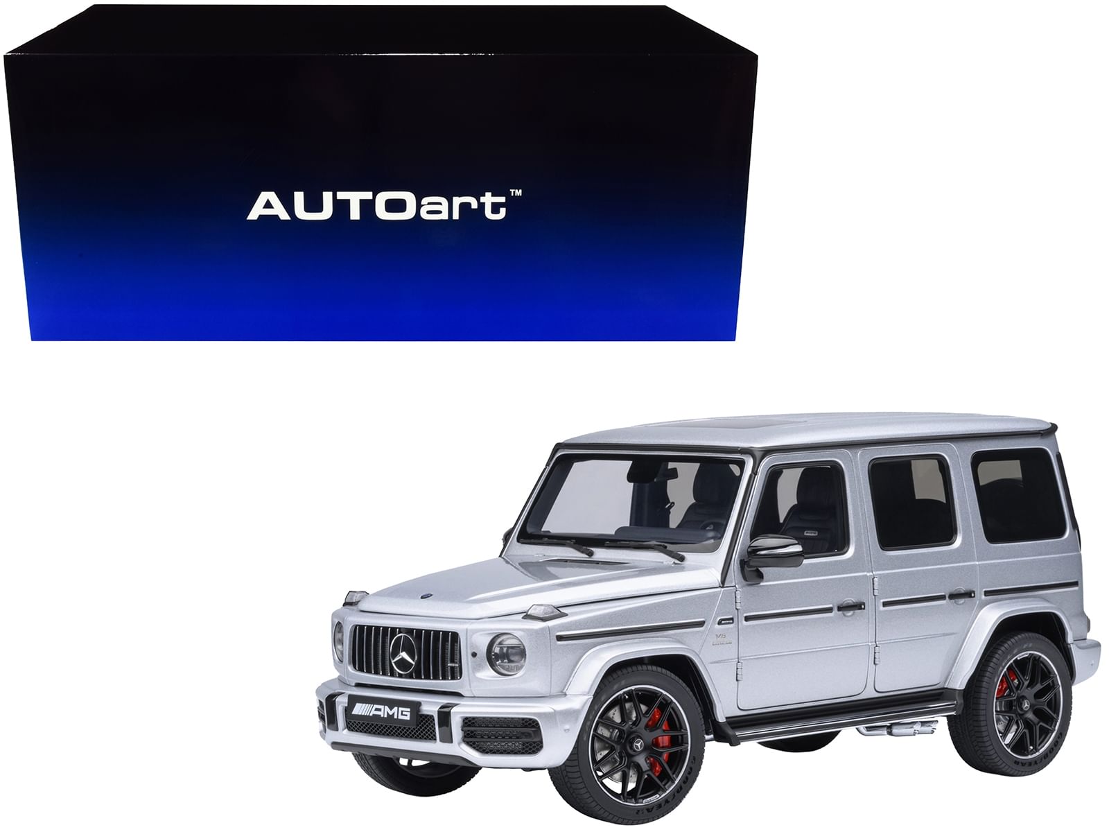 2019 mercedes-benz amg g63 iridium silver metallic 1/18 model car by autoart