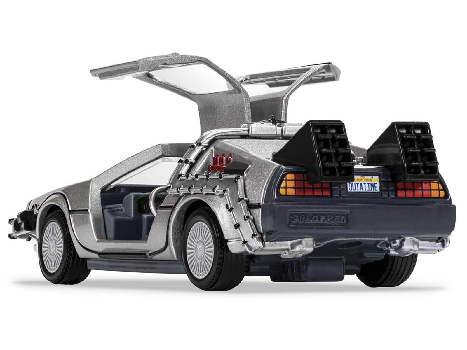 Dmc delorean time machine with doc brown figure "back to the future" (1985) movie diecast model car by corgi