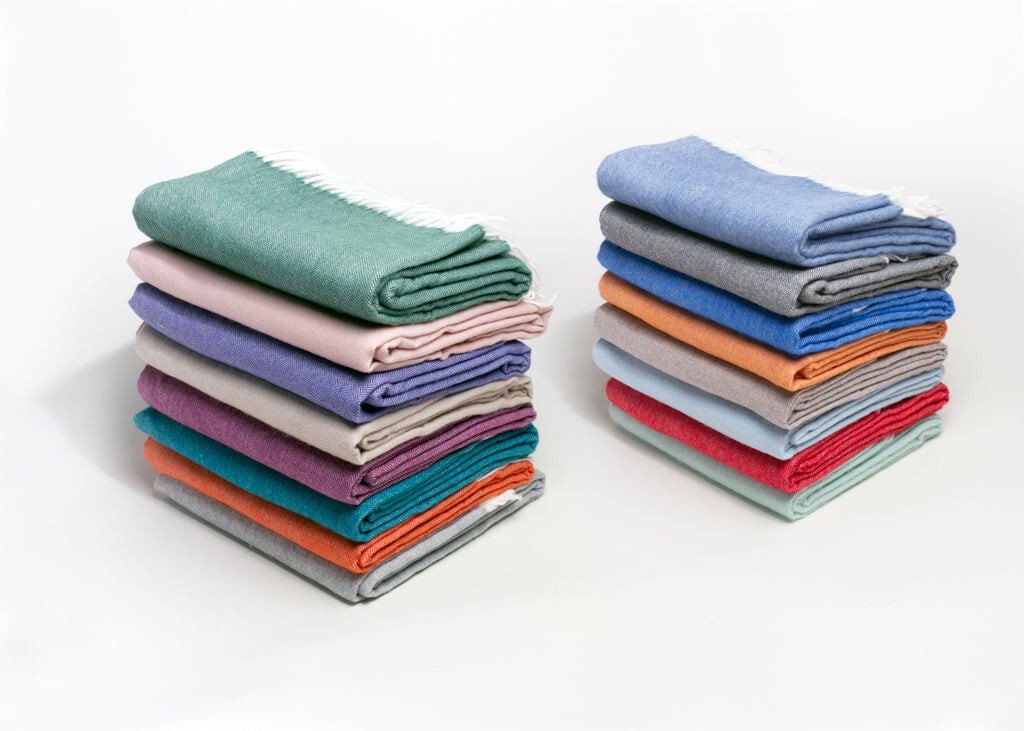 Royal blue soft acrylic herringbone throw blanket