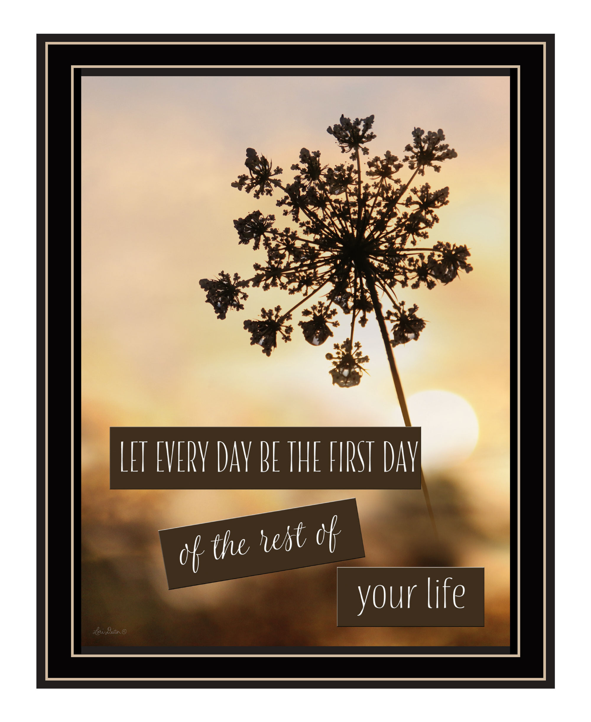 The first day black framed print wall art