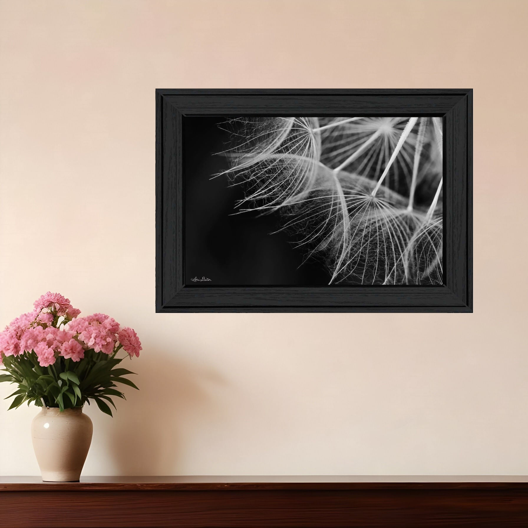 Delicate beauty black framed print wall art