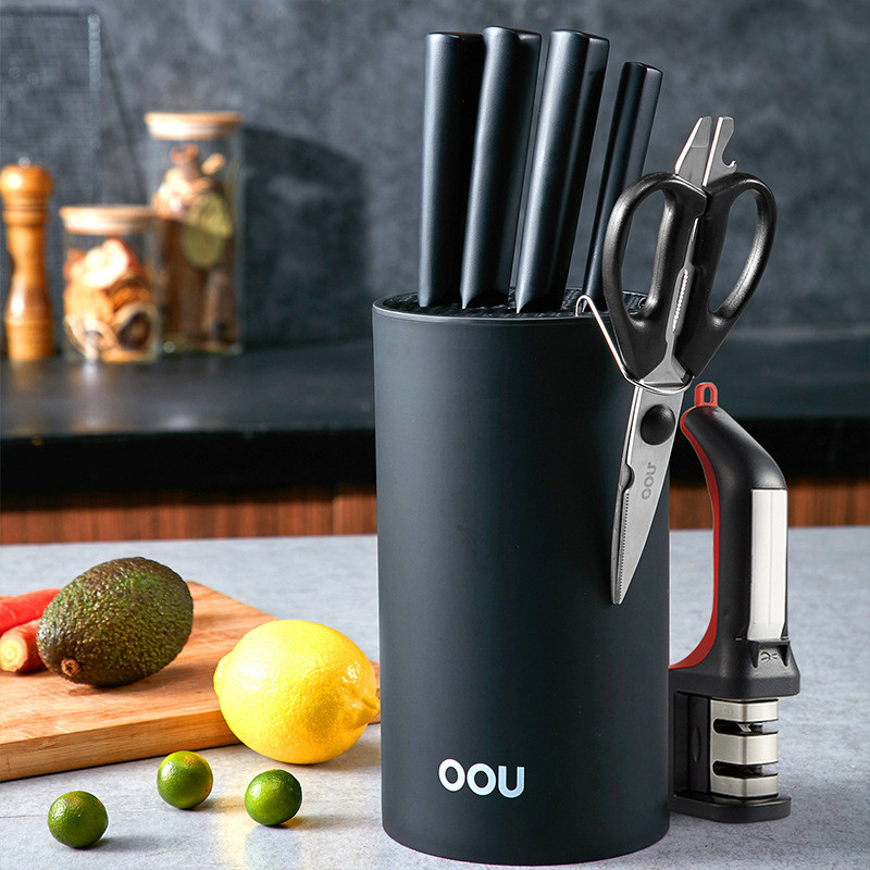 Black blade antibacterial series knife seven sets