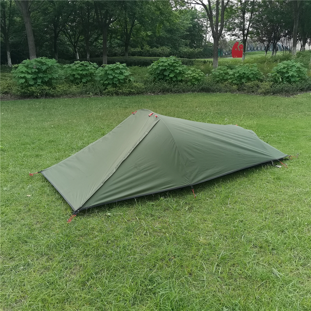 Single person outdoor light aluminum pole tent layer anti rainstorm camping supplies