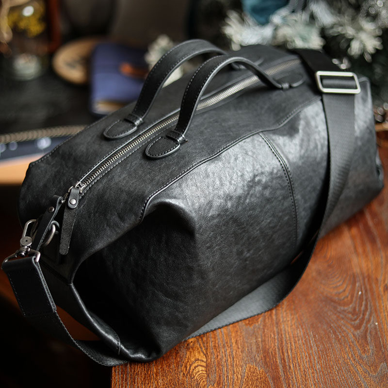 Light and soft leather sports fitness bag for men with large capacity