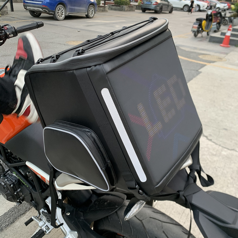 Motorcycle tail bag diy custom led mobile display