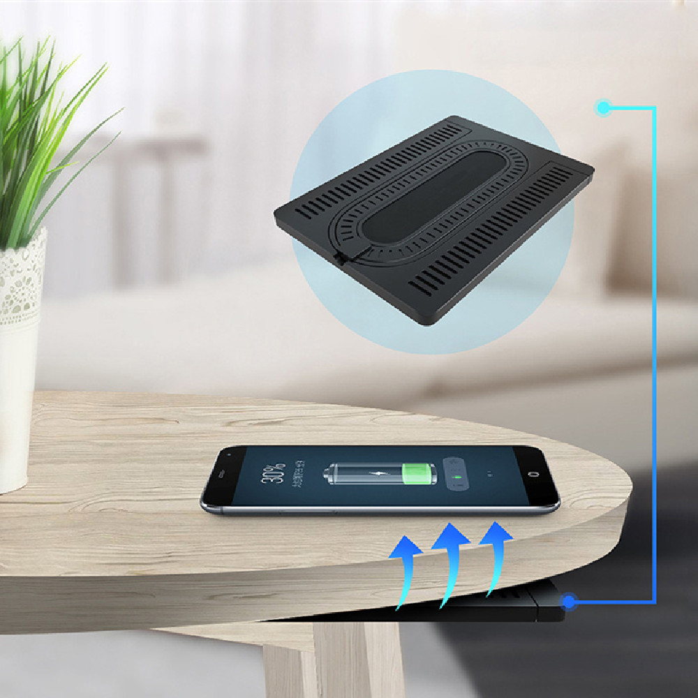 Hidden desktop wireless phone quick charger set