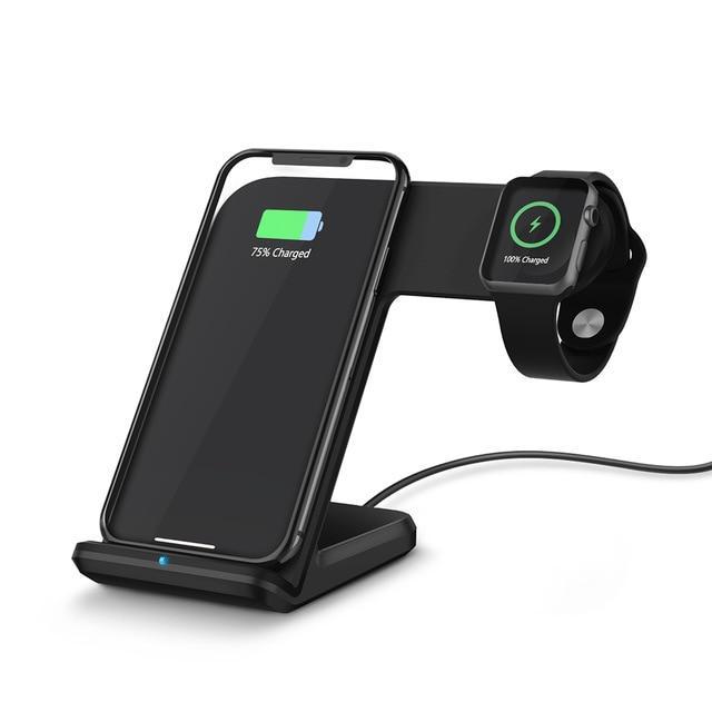 Compatible with    mobile phone watch wireless charging stand support fast charge two in one wireless charge android universal