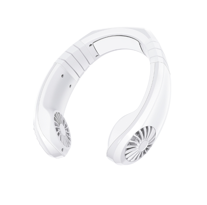 Color: white - portable lazy hanging neck fan mini cooling fans bladeless usb rechargeable sports cooling fan for outdoor sports travel