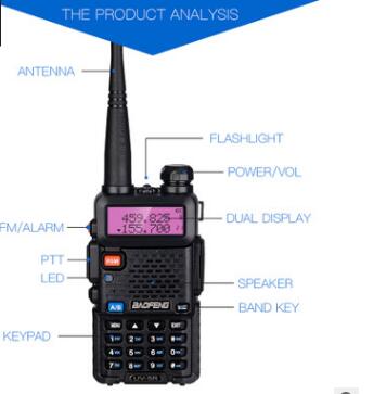 Neue angekommene baofeng uv-5rt dual band 2 way radio vhf136-174mhz & uhf 400-520 mhz fm walkie talkie