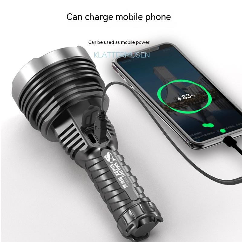 P90 smooth cup long shot camping cave search waterproof strong light electric display rechargeable flashlight