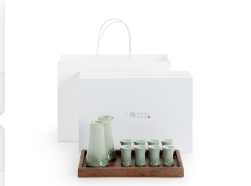 Color: two pots and eight cups walnut - sanwu shanhai light luxury chinese style liquor divider set liquor glasses