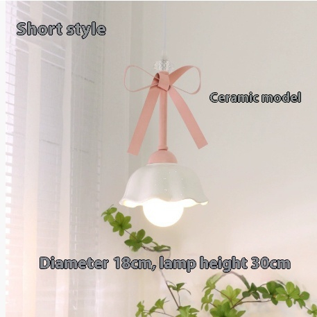 Light source power: led monochrome warm light, style: ceramic short - bow restaurant small pendant lamp