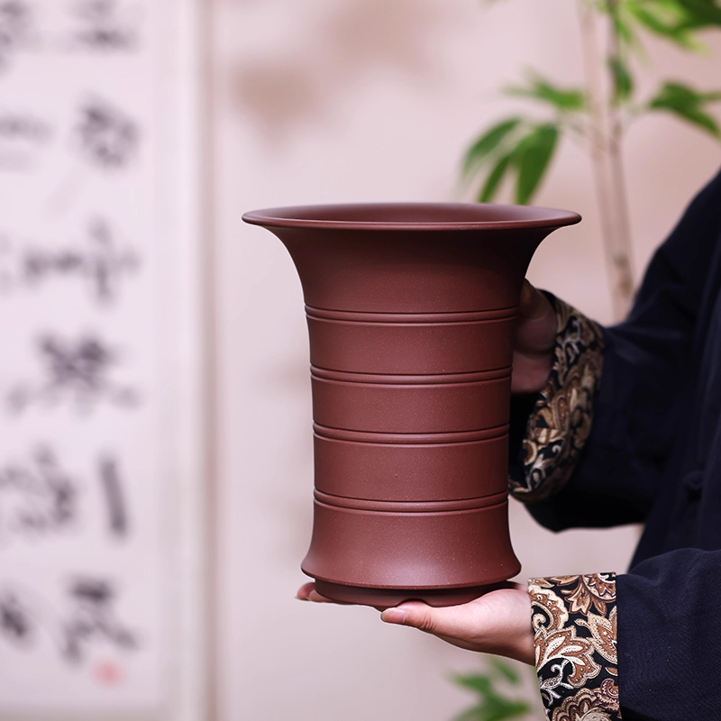 Purple sand blue flower pot household classical ceramic clivia