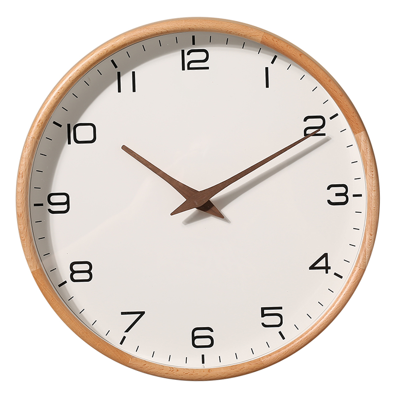 Household solid wood light luxury mute living room bedroom clock