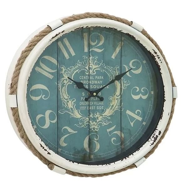 17-inch nautical blue vintage style wall clock