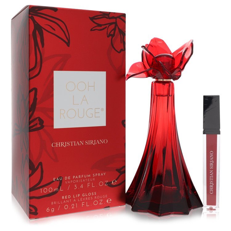 Christian siriano ooh la rouge by christian siriano eau de parfum spray + 0.21 oz red lip gloss 3.4 oz (women)